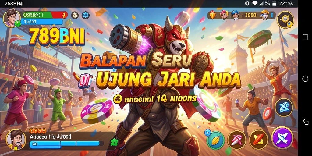 Tampilan gameplay seru dari 789BNI dengan mobil balap dan trek menantang.
