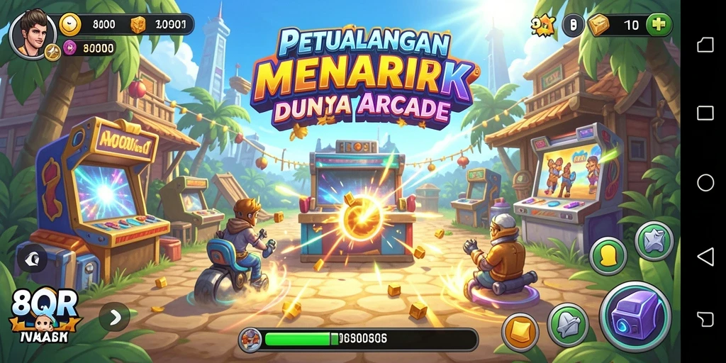 Tampilan gameplay menarik di 8QR dengan berbagai rintangan.
