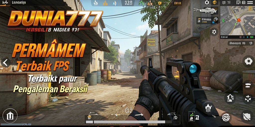 Tampilan gameplay DUNIA777 yang menegangkan dan penuh aksi FPS.