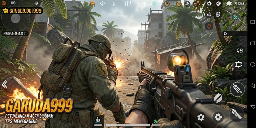 Screenshot gameplay GARUDA999 yang menampilkan aksi tembak-menembak yang mendebarkan.