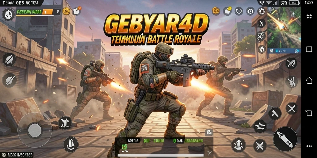 Screenshot GEBYAR4D menampilkan aksi seru di medan perang.