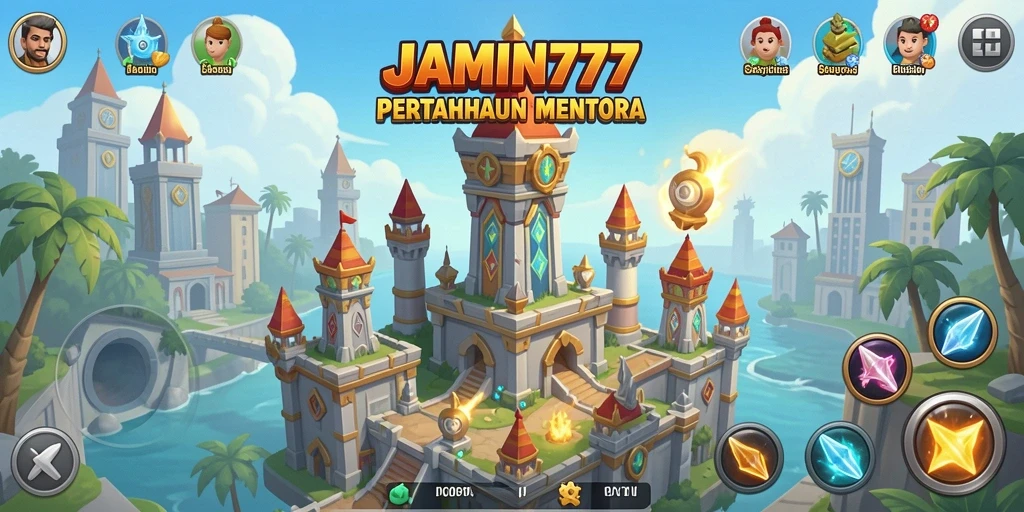 Tampilan gameplay menara pertahanan yang intens dan menarik.