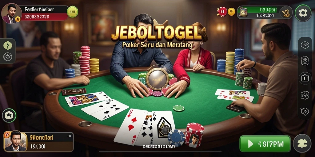 Tampilan gameplay Poker yang menegangkan di JEBOLTOGEL.