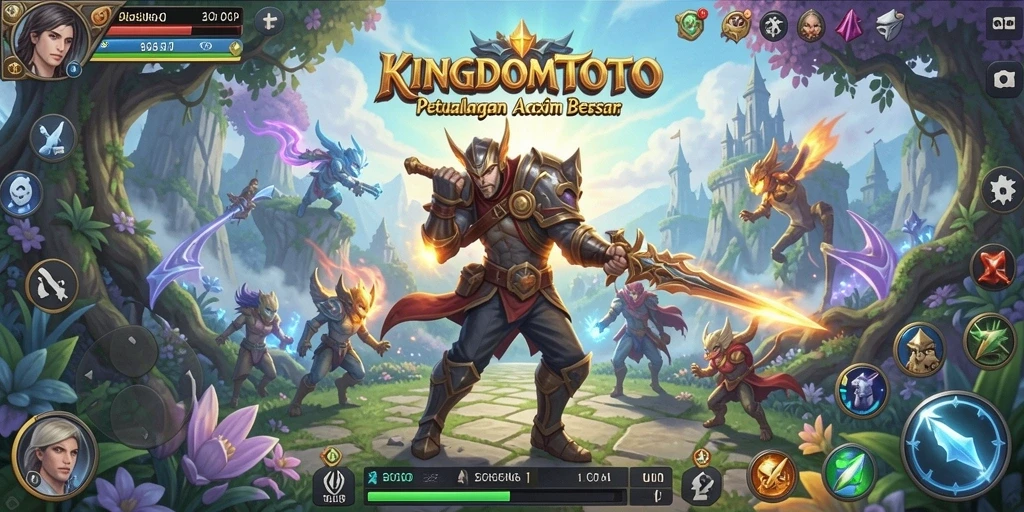 Tampilan gameplay mendebarkan dalam KINGDOMTOTO dengan aksi ARPG yang seru.