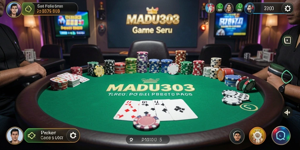 Tampilan gameplay menarik dari MADU303 yang menunjukkan serunya permainan Poker.