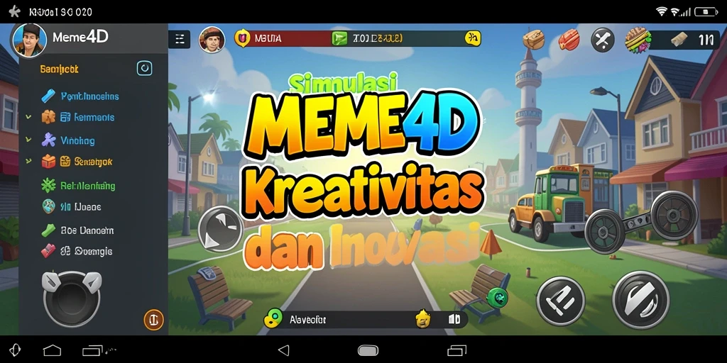 Tampilan gameplay menarik dari MEME4D yang mendemonstrasikan kreativitas pengguna.