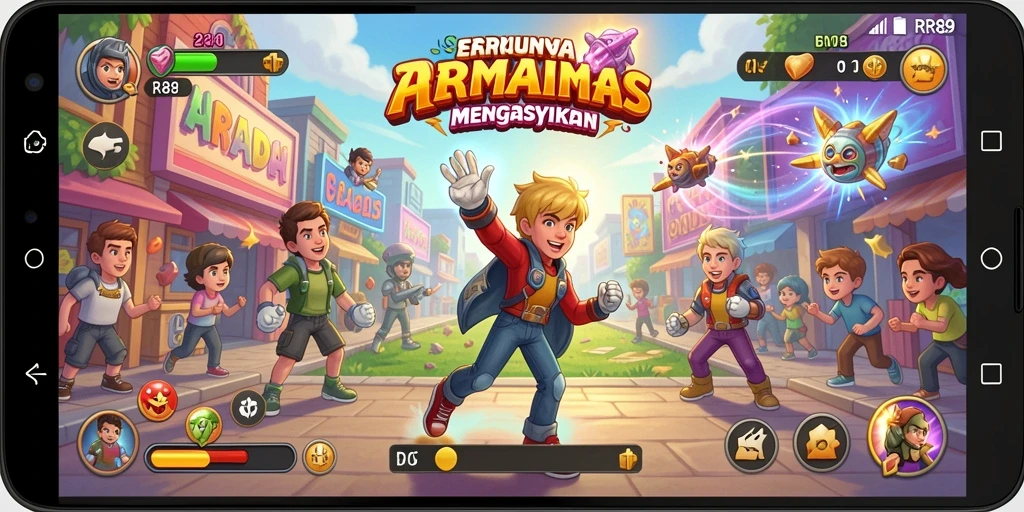 Tampilan gameplay RR89 yang dinamis dan penuh warna.