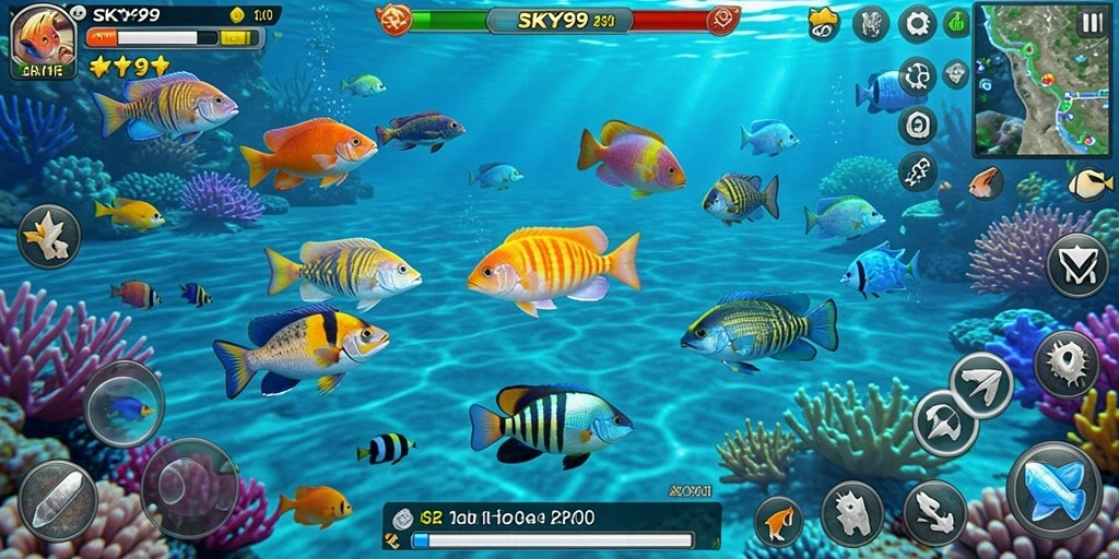 Menampilkan gameplay seru dan grafis menawan dari SKY99 Tembak Ikan.